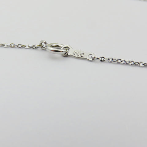 MIKIMOTO 925 Sterling Silver 3 Pearl Cluster Floral Ribbon Pendant Necklace