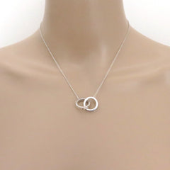 TIFFANY & CO 925 Sterling Silver 1837 Interlocking Circles Pendant Necklace 