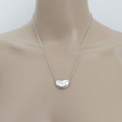 TIFFANY & CO 925 Sterling Silver Large Bean Pendant Necklace with Pouch