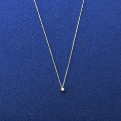 ete 10K White Gold Diamond Solitaire Pendant Necklace Japan Designer