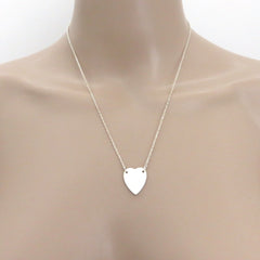 Gucci 925 Sterling Silver Trademark Heart Pendant Necklace Authentic with Pouch