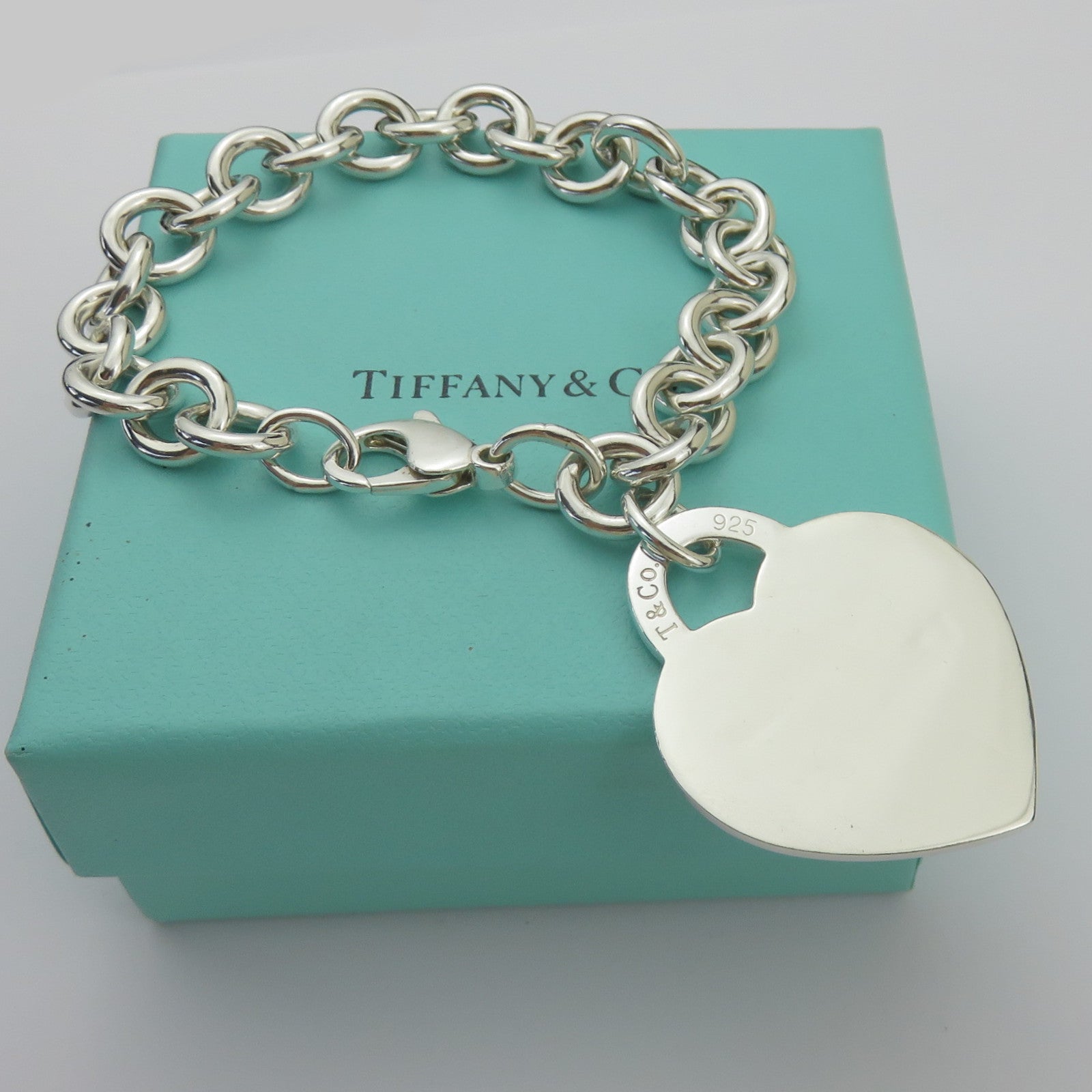 TIFFANY & CO Return to Tiffany Extra Large Heart 925 Sterling Silver Bracelet 