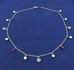 Tiffany & Co 925 Silver Rare Multi Gemstone Amethyst Fascination Ball Necklace