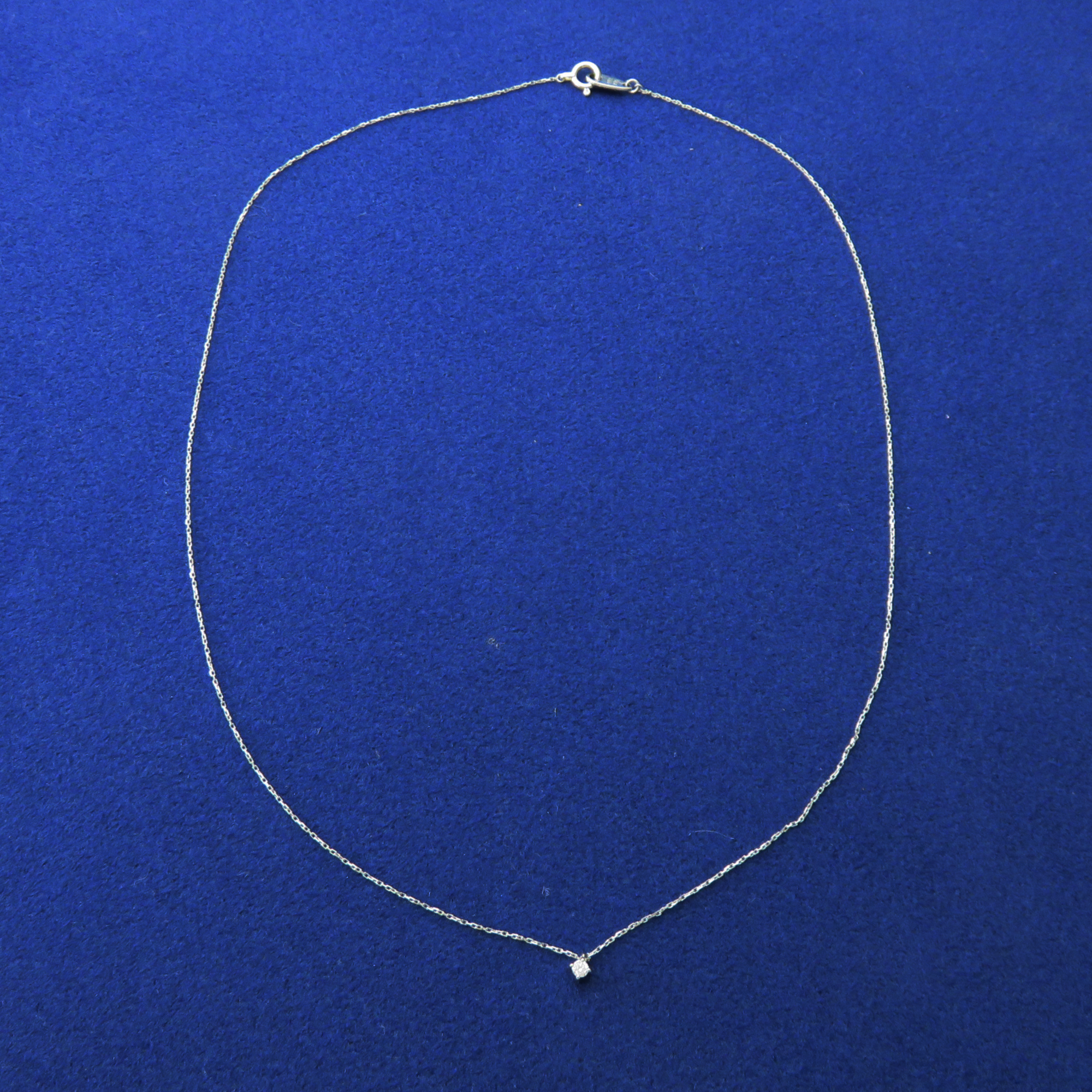 ete 10K White Gold Diamond Solitaire Pendant Necklace Japan Designer