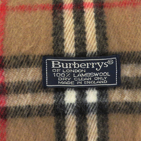 Burberry Archive Beige Check Lambswool Scarf Vintage Made in England Unisex