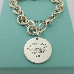 TIFFANY & CO 925 Silver Return to Tiffany Round Bold Link Bracelet with Box