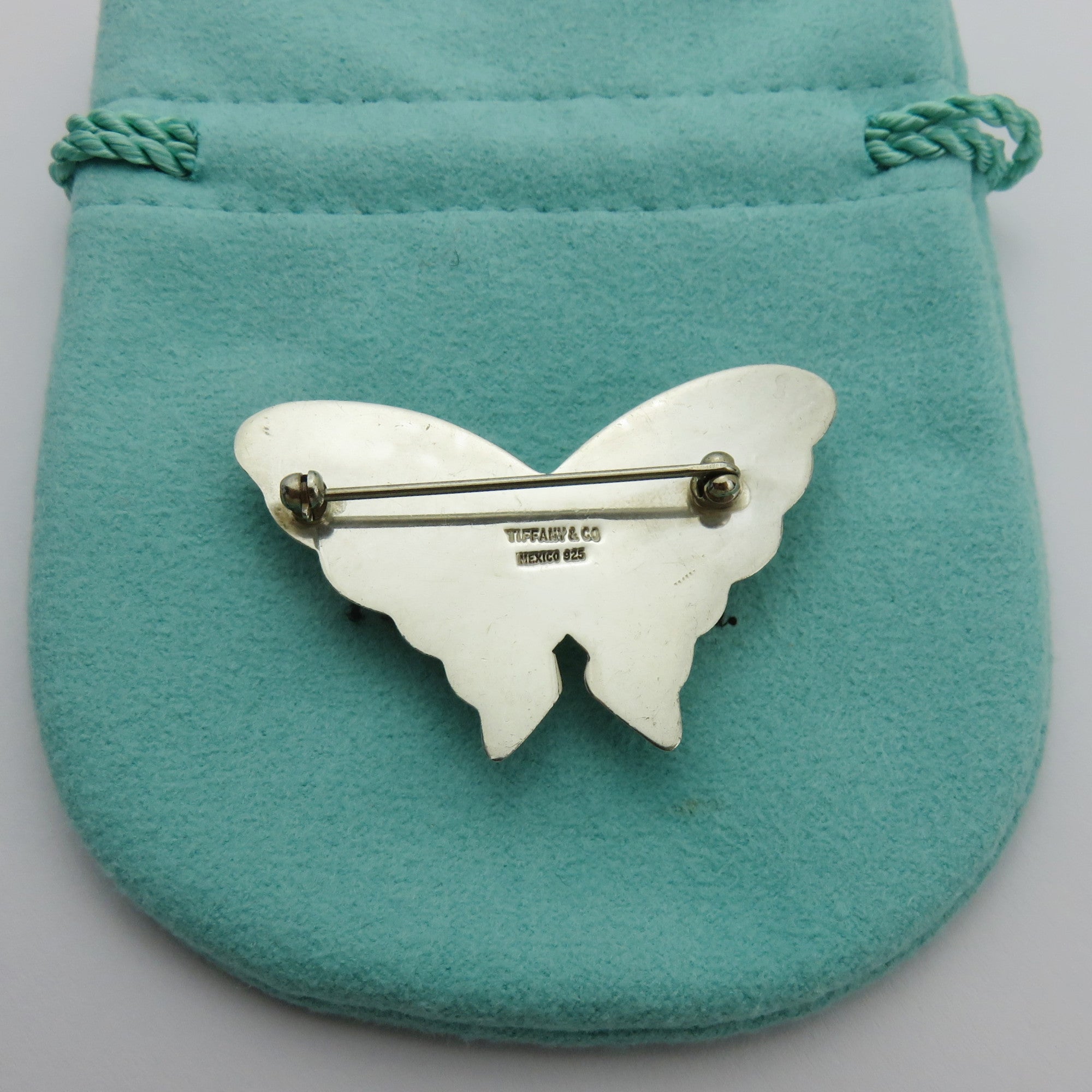 TIFFANY & CO 925 Sterling Silver Butterfly Brooch with Pouch