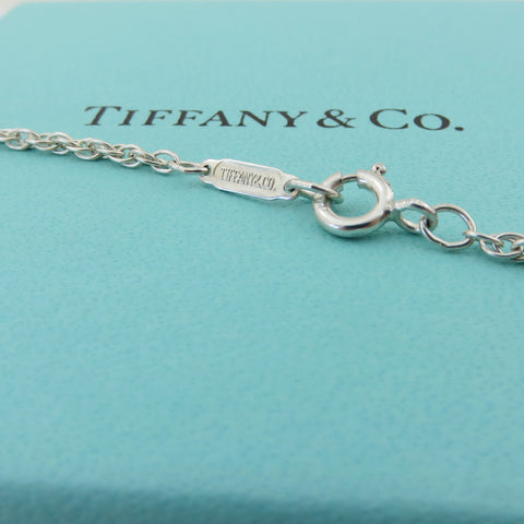 TIFFANY & CO 925 Sterling Silver 18K Gold Twist Heart Pendant Necklace with Box