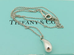 Tiffany & Co Sterling Silver Teardrop Pendant Necklace Price Includes US Tariff