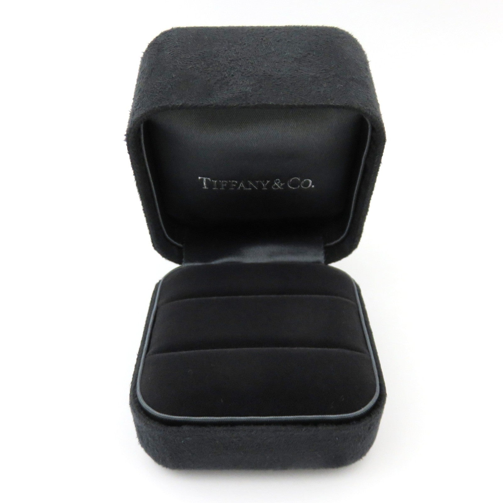 Tiffany & Co. Authentic Black Suede Ring Box with Outer Blue Box Empty