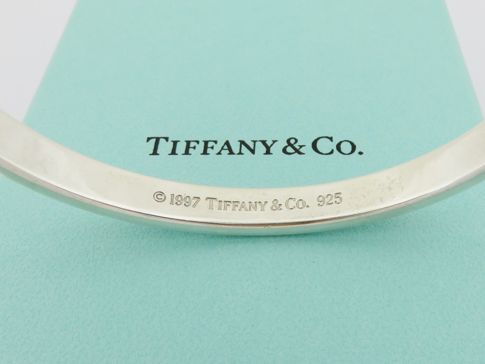 Authentic TIFFANY & CO Sterling Silver 925 1837 Bangle Bracelet with Box Ribbon