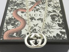 Gucci Sterling Silver Interlocking G Oval Link Pendant Price Includes US Tariff