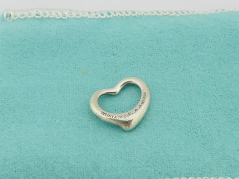 TIFFANY & CO Sterling Silver Small Open Heart Pendant Charm