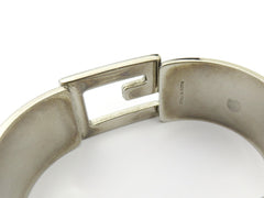 GUCCI Bordeaux Leather Metal G Logo Bangle Bracelet Price Includes US Tariff