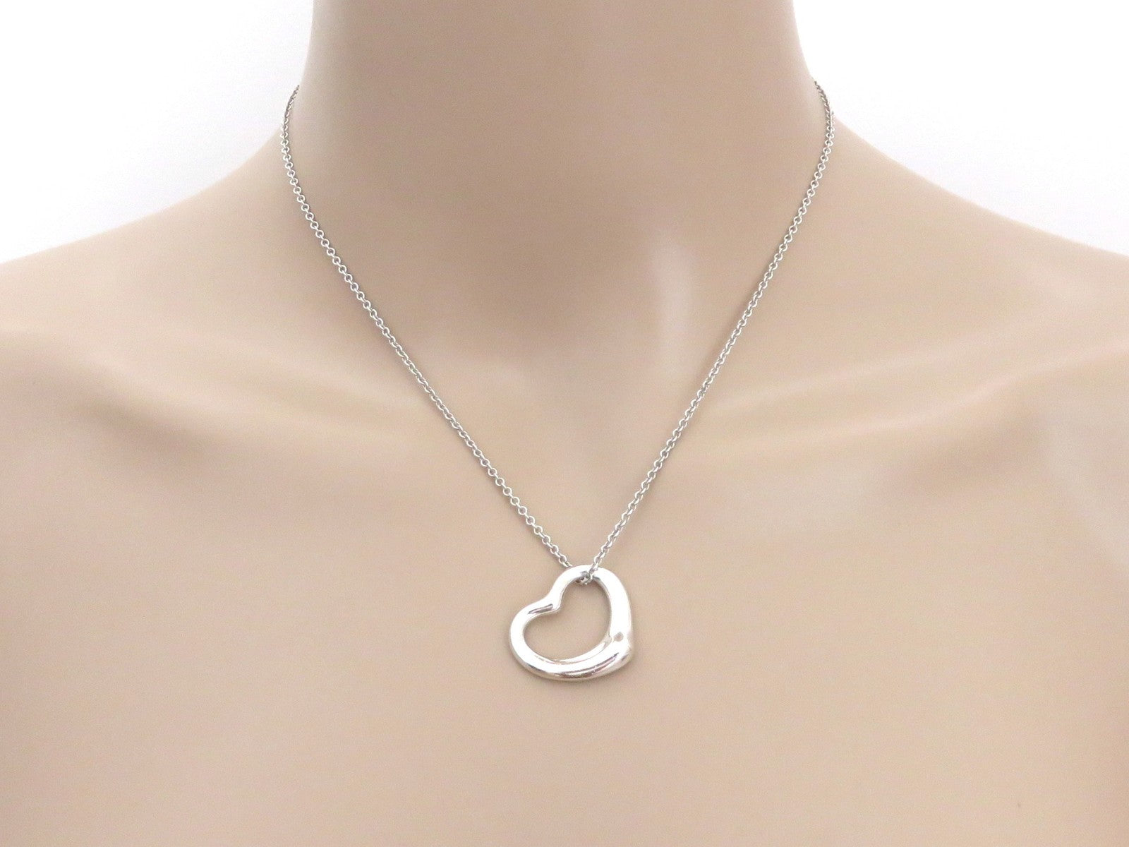 TIFFANY & CO Sterling Silver Medium Open Heart Pendant Price Includes US Tariff