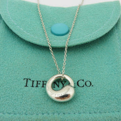 TIFFANY & CO 925 Sterling Silver Eternal Circle Pendant Necklace Authentic
