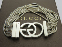 Gucci Sterling Silver GG Logo 10 Chain Bracelet Price Includes US Tariff