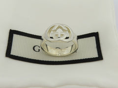 GUCCI Sterling Silver Interlocking G Logo Ring 4.75 Price Includes US Tariff