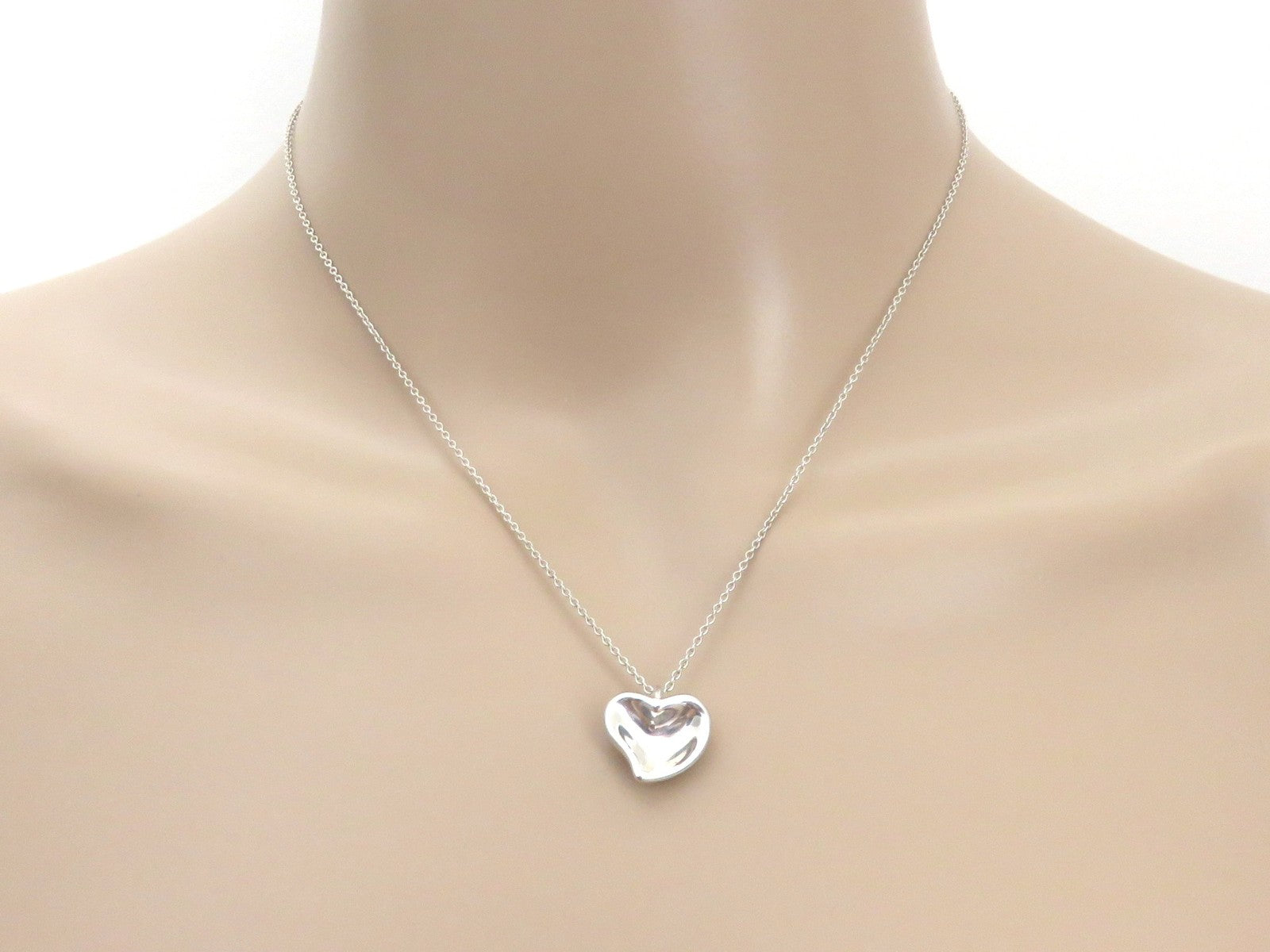 TIFFANY & CO Sterling Silver Carved Heart Pendant Price Includes US Tariff