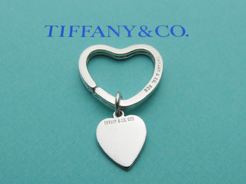 TIFFANY & CO Sterling Silver Double Heart Keyring Price Includes US Tariff