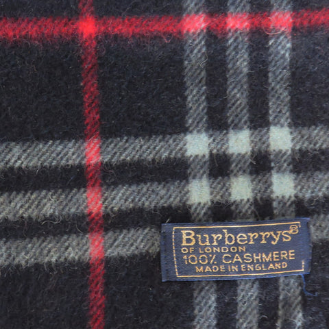 Burberry Navy Check Cashmere Scarf Price Includes US Tariff