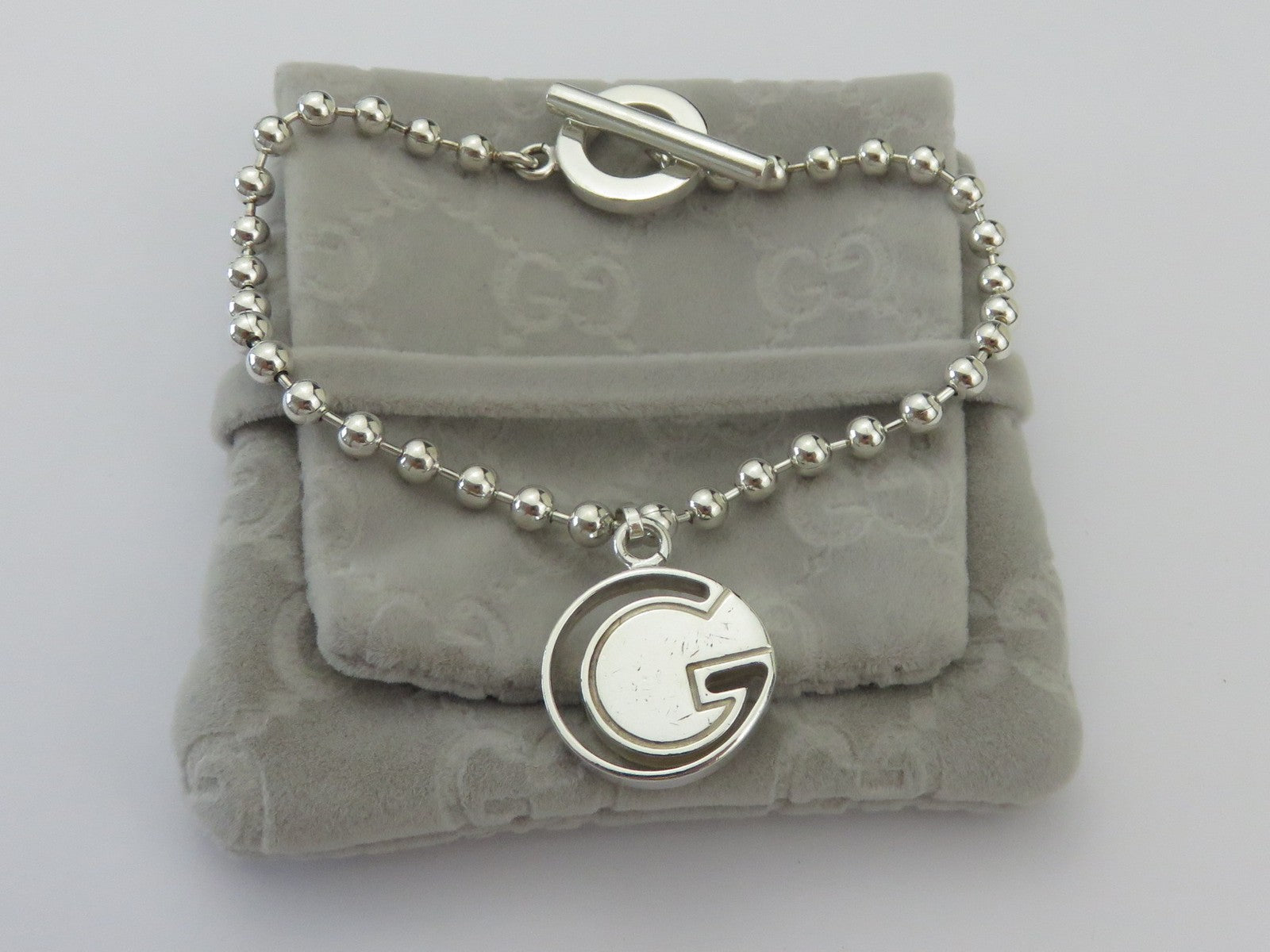 Gucci Sterling Silver G Logo Toggle Bracelet Price Includes US Tariff