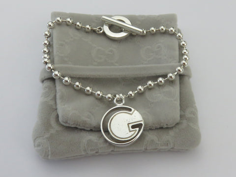 Gucci Sterling Silver G Logo Toggle Bracelet Price Includes US Tariff