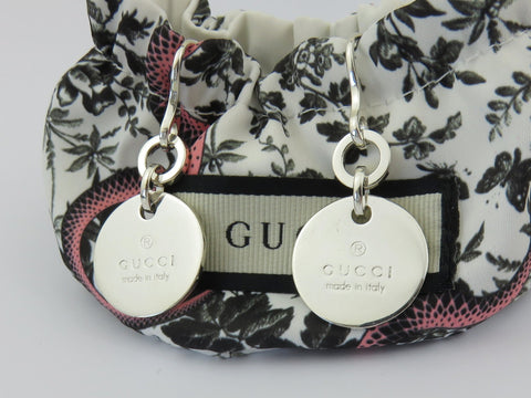 Gucci Sterling Silver Trademark Round Dangle Earrings Price Includes US Tariff