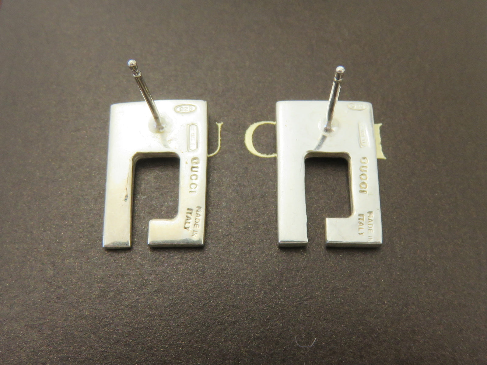 Gucci Sterling Silver G Logo Stud Earrings Price Includes US Tariff