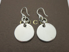 Gucci Sterling Silver Trademark Round Dangle Earrings Price Includes US Tariff