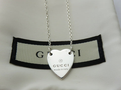 Gucci Sterling Silver Trademark Heart Bracelet Price Includes US Tariff