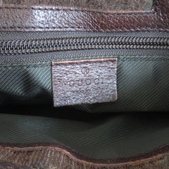 GUCCI Brown GG Monogram Canvas Leather Unisex Cross Body Bag Purse Authentic
