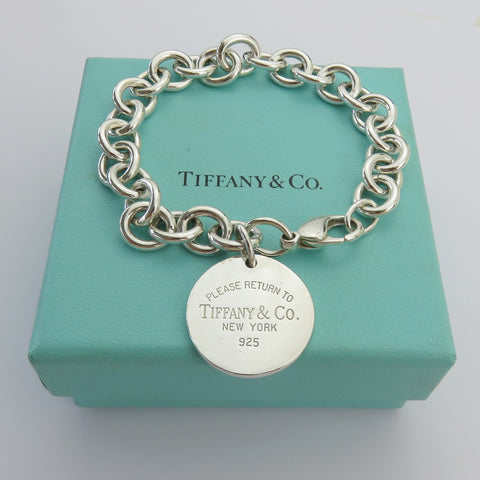 TIFFANY & CO 925 Silver Return to Tiffany Round Bold Link Bracelet Authentic