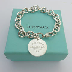 TIFFANY & CO 925 Silver Return to Tiffany Round Bold Link Bracelet Authentic