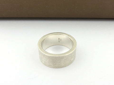 GUCCI Sterling Silver Trademark Band Logo Ring Size 5 Price Includes US Tariff