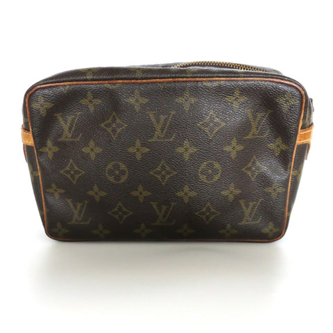 LOUIS VUITTON Monogram Canvas Leather Unisex Clutch Bag Authentic Made in France