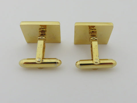 Christian Dior Gold Silver Tone Metal Logo Cufflinks Price Includes US Tariff