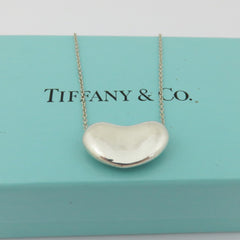 TIFFANY & CO 925 Sterling Silver Large Bean Pendant Necklace