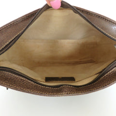 Vintage GUCCI Brown GG Monogram Canvas Leather Unisex Cross Body Bag Authentic