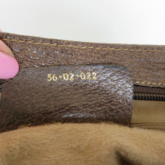 Vintage GUCCI Brown GG Monogram Canvas Leather Unisex Cross Body Bag Authentic