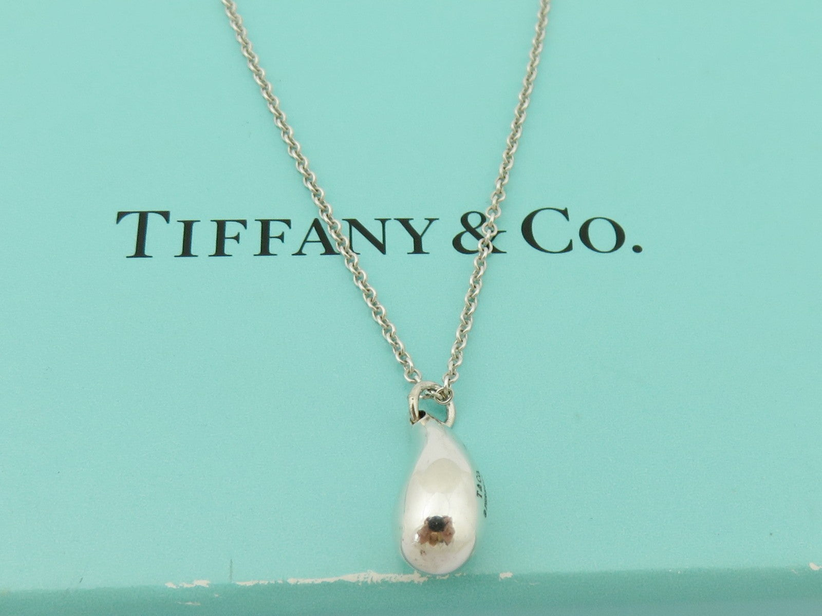 Tiffany & Co Sterling Silver Teardrop Pendant Necklace Price Includes US Tariff