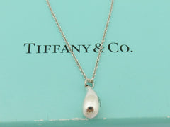 Tiffany & Co Sterling Silver Teardrop Pendant Necklace Price Includes US Tariff