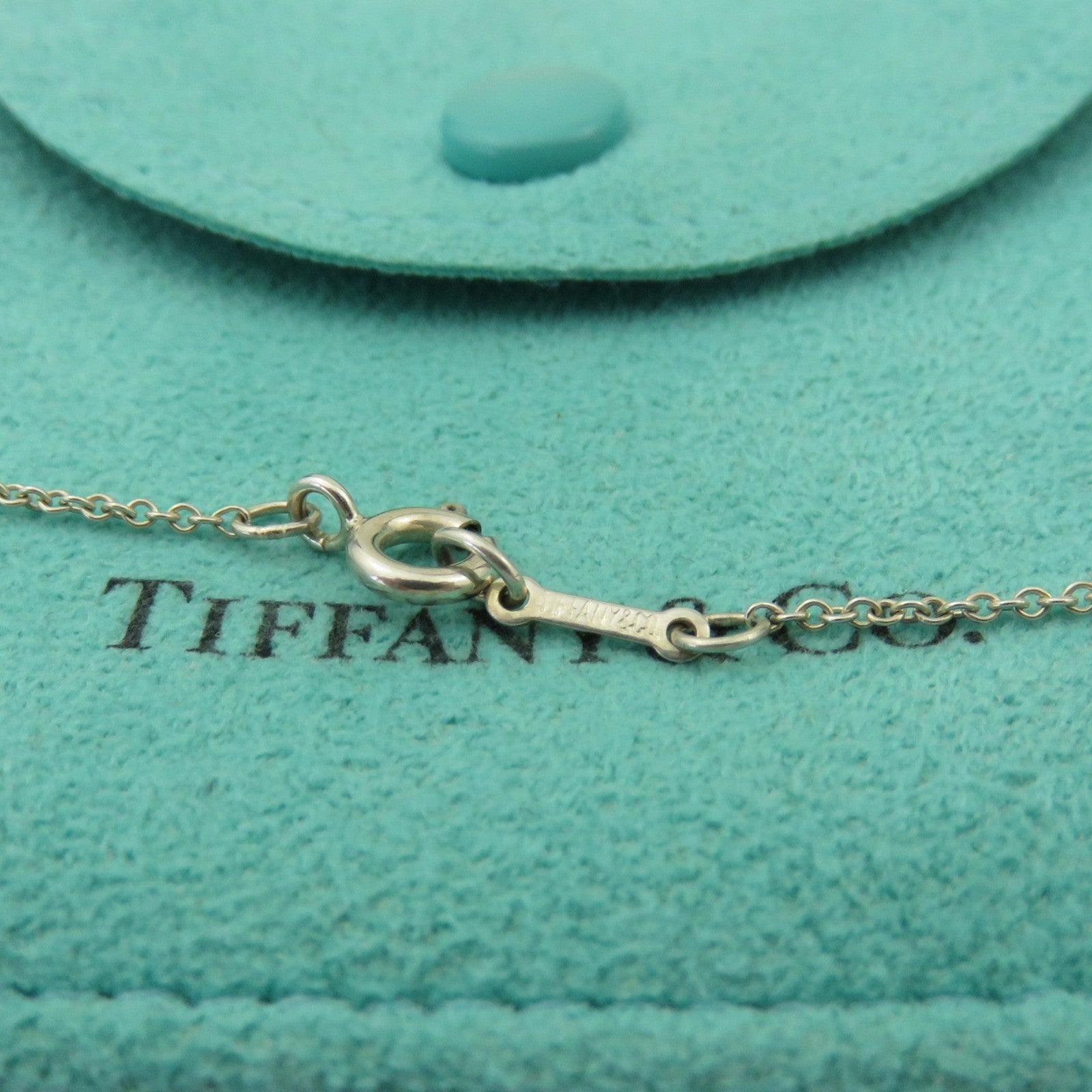 TIFFANY & CO 925 Sterling Silver Kiss X Pendant Necklace with Pouch