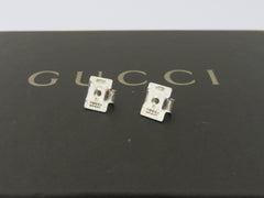 Gucci Sterling Silver G Logo Stud Earrings Price Includes US Tariff