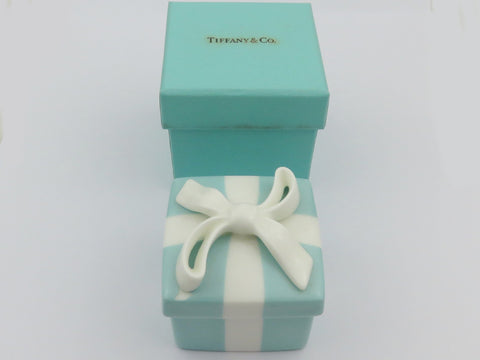 Authentic Tiffany & Co. Porcelain Blue Box Trinket Box – 5cm Square