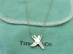 TIFFANY & CO Sterling Silver Kiss X Pendant Necklace Price Includes US Tariff