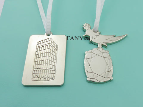 Tiffany & Co. Ginza Exclusive Charms – Building Tag + Bird on a Rock Set of 2