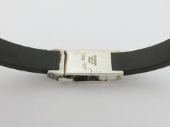 GUCCI Sterling Silver Black Rubber Bracelet Price Includes US Tariff