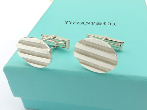 TIFFANY & CO Sterling Silver Oval Cufflinks Price Includes US Tariff