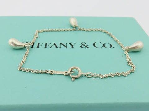 TIFFANY & CO Sterling Silver Three 3 Teardrop Bracelet Price Includes US Tariff